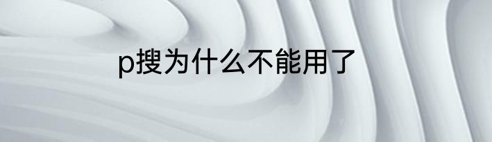 p搜为什么不能用了