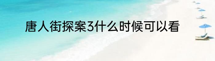 唐人街探案3什么时候可以看