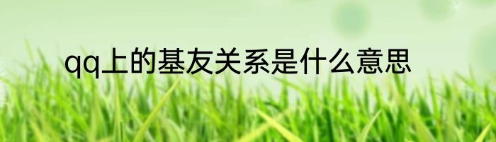 qq上的基友关系是什么意思