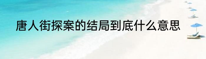 唐人街探案的结局到底什么意思