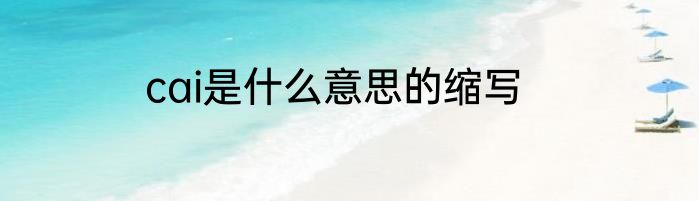 cai是什么意思的缩写