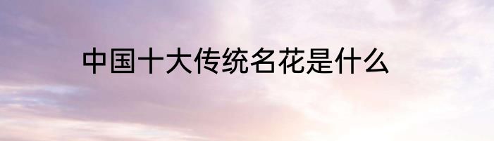 中国十大传统名花是什么
