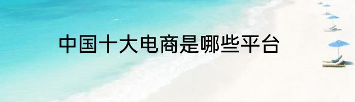 中国十大电商是哪些平台