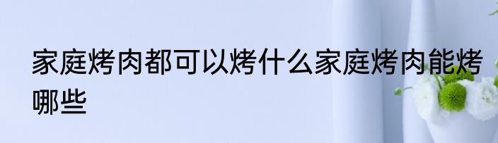 家庭烤肉都可以烤什么家庭烤肉能烤哪些