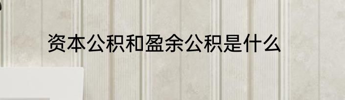 资本公积和盈余公积是什么