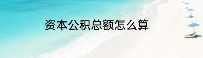 资本公积总额怎么算