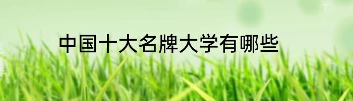 中国十大名牌大学有哪些