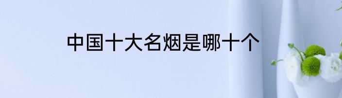 中国十大名烟是哪十个