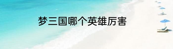 梦三国哪个英雄厉害
