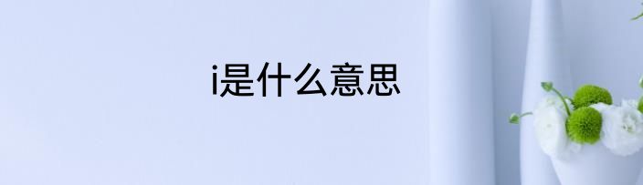 i是什么意思