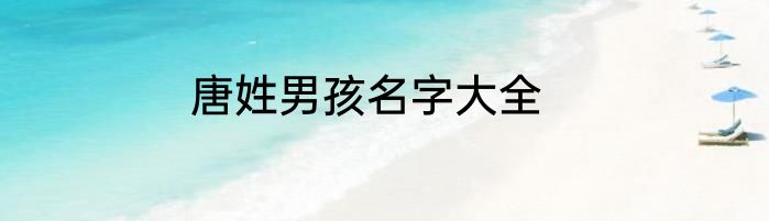 唐姓男孩名字大全