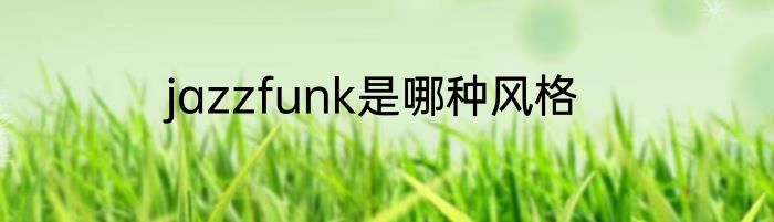 jazzfunk是哪种风格