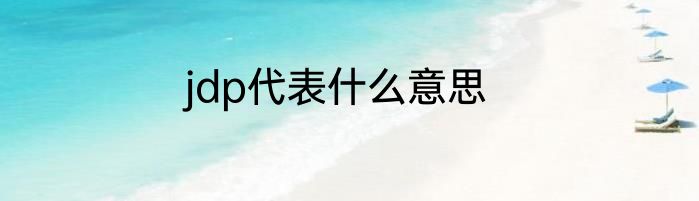 jdp代表什么意思