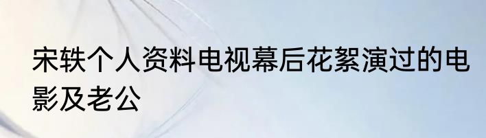 宋轶个人资料电视幕后花絮演过的电影及老公