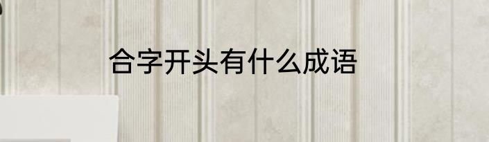 合字开头有什么成语