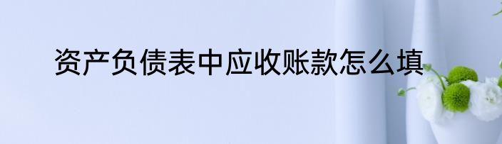 资产负债表中应收账款怎么填