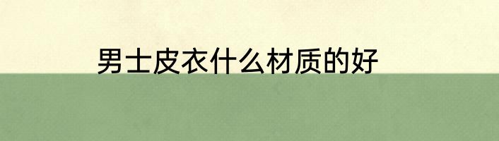 男士皮衣什么材质的好