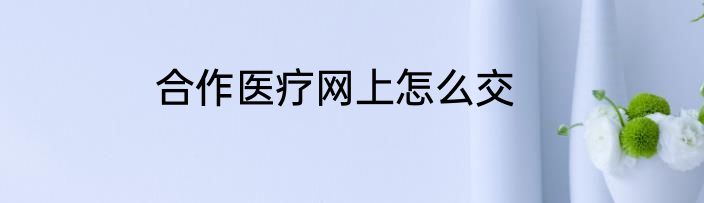 合作医疗网上怎么交