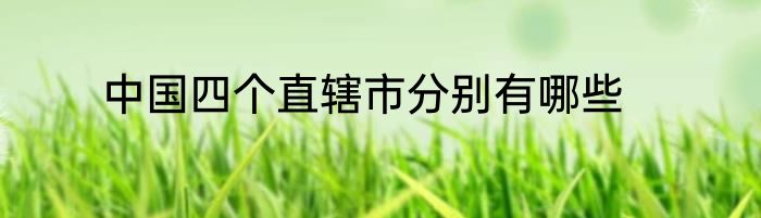 中国四个直辖市分别有哪些