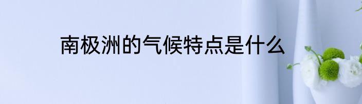 南极洲的气候特点是什么