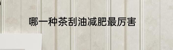 哪一种茶刮油减肥最厉害
