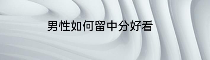 男性如何留中分好看