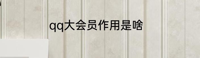 qq大会员作用是啥