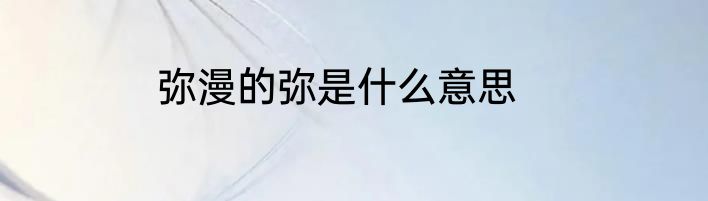 弥漫的弥是什么意思