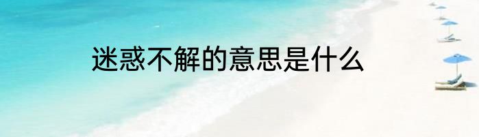迷惑不解的意思是什么