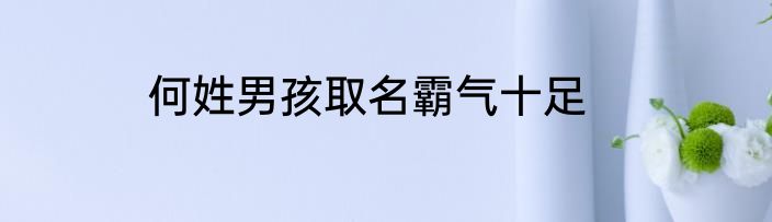 何姓男孩取名霸气十足