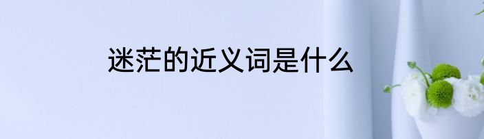 迷茫的近义词是什么