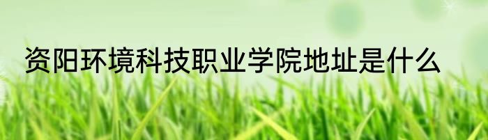 资阳环境科技职业学院地址是什么