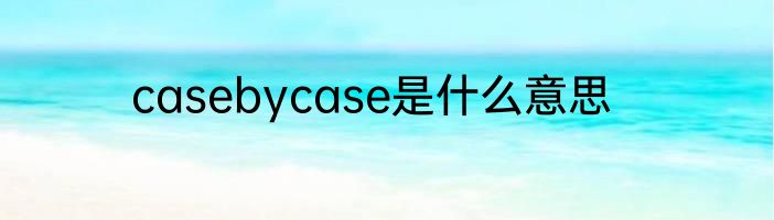 casebycase是什么意思