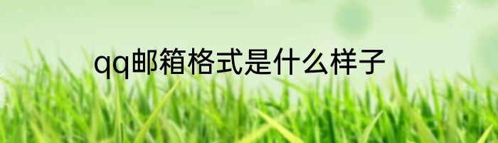 qq邮箱格式是什么样子