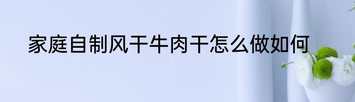家庭自制风干牛肉干怎么做如何