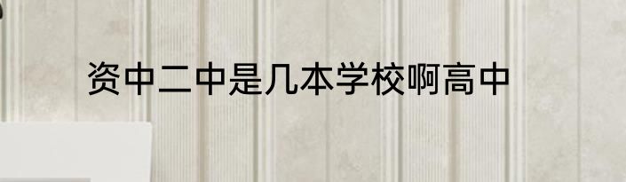 资中二中是几本学校啊高中