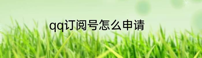 qq订阅号怎么申请