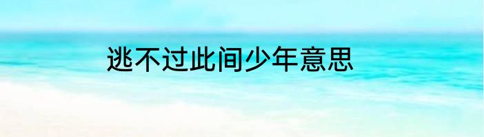 逃不过此间少年意思