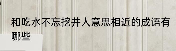 和吃水不忘挖井人意思相近的成语有哪些