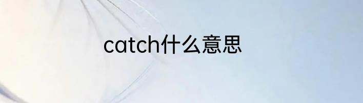 catch什么意思
