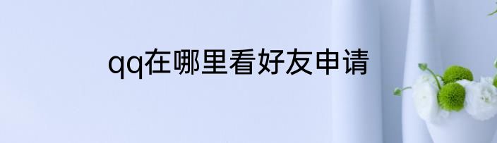 qq在哪里看好友申请