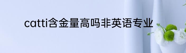 catti含金量高吗非英语专业