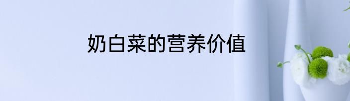 奶白菜的营养价值