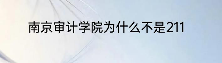南京审计学院为什么不是211