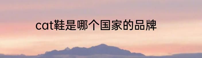 cat鞋是哪个国家的品牌