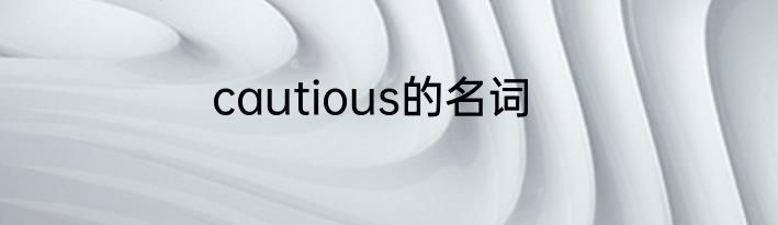 cautious的名词