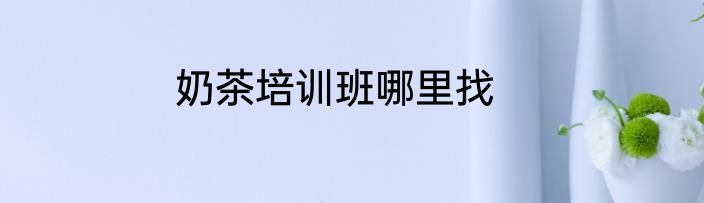 奶茶培训班哪里找