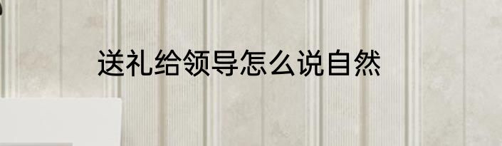 送礼给领导怎么说自然
