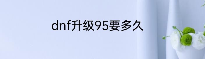 dnf升级95要多久