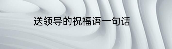 送领导的祝福语一句话